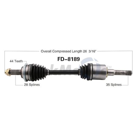 Surtrack Axle Cv Axle Shaft, Fd-8189 FD-8189